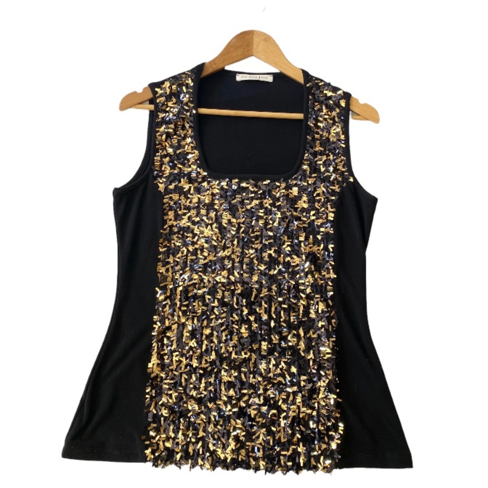 Melanie Lane Sequin Glitter Sleeveless Top